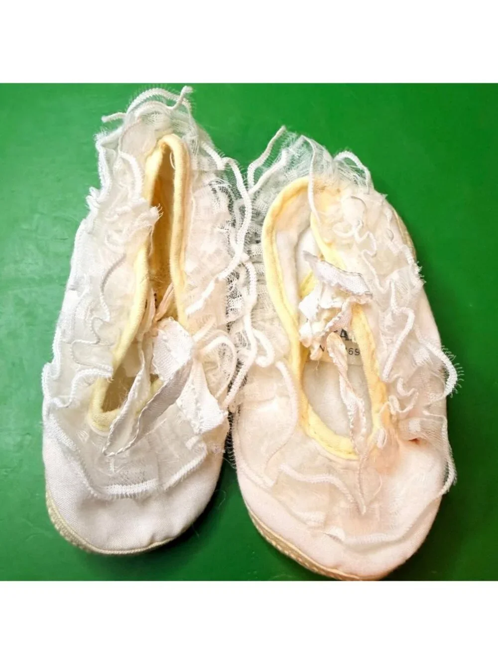 VTG Infant Baby Shoes Lot Stride Rite Leather Moccasin Booties Ruffled Slippers
